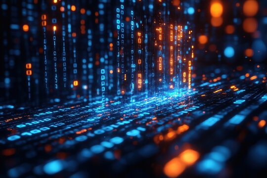 Understanding threats in the digital realm through visual representation of binary code and data flow in cybersecurity