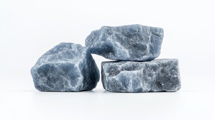 Aquamarine stones isolated on white background. Generative AI