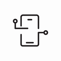 mobile phone tech icon vector sign