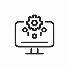 monitor settings configuration gear icon vector sign