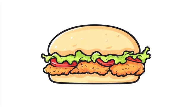 McChicken isolated on white background. Generative AI