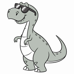 Funny dinosaur wearing sunglasses vector design
