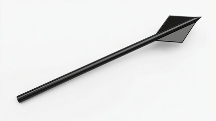 Naklejka premium Straight Pointed Arrow Icon: Straight pointed arrow icon, black arrow pointing to the right, black direction pointer,