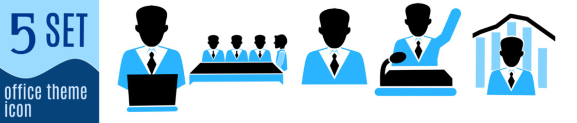 business people wearing suits, carrying bags and folders. Vector illustration designSet of upper body characters of business people. Vector design in blue monochrome with outline.