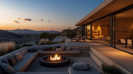 Obraz premium Cozy Outdoor Space in Desert Villa