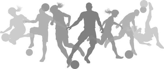 Soccer Football Players Silhouettes