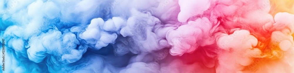 Poster a close-up shot of a colorful cloud of smoke, suitable for use in abstract backgrounds or special ef