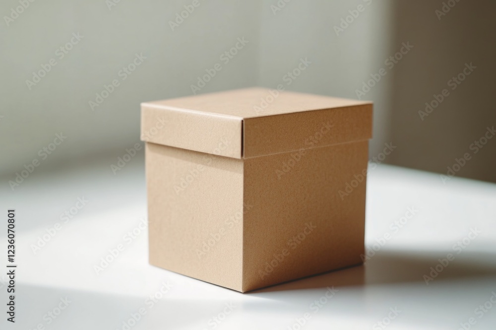 Aufkleber a simple box on a plain table