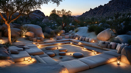 Obraz premium Stylish Outdoor Area with Serene Atmosphere