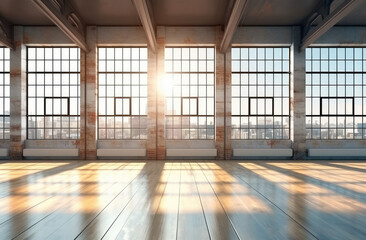 Sunlit Industrial Loft Interior