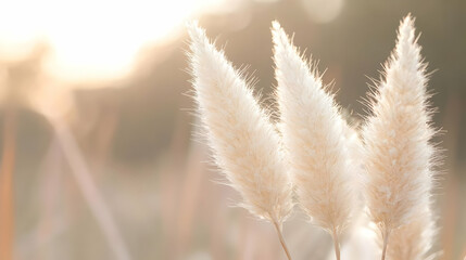 Golden hour pampas grass field sunset background (1)