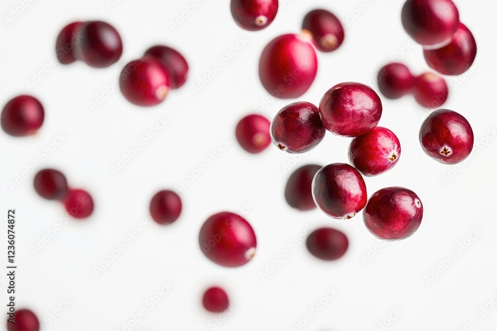 Poster a cluster of cranberries suspended in mid-air, as if defying gravity