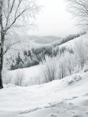 Obraz premium Winter's Whisper: A Snowy Escape