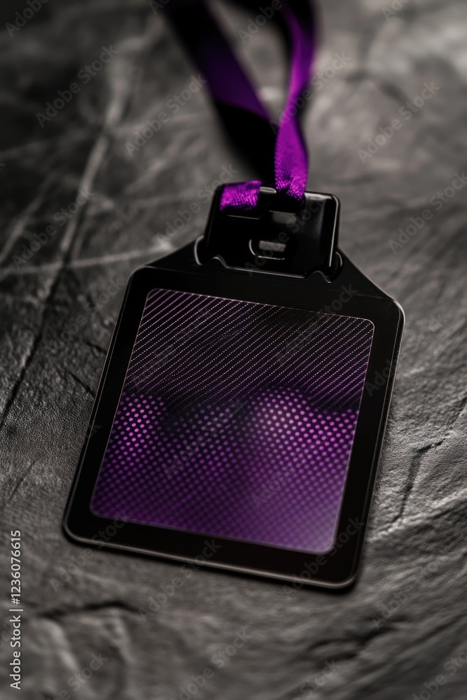 Poster a close-up shot of a lanyard on a table, perfect for showcasing details or adding to product images