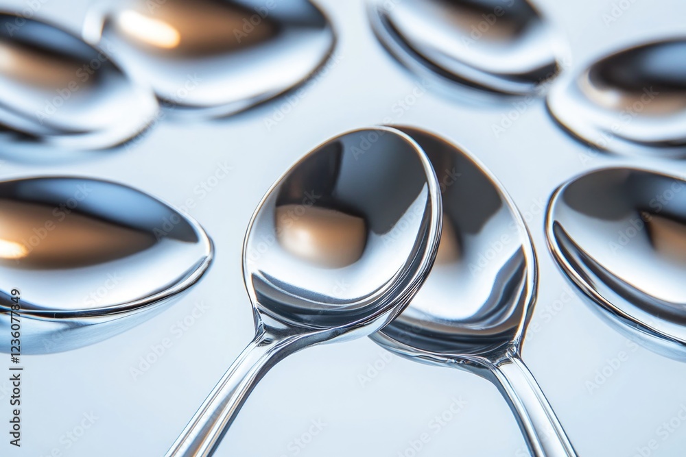 Poster a group of spoons resting on a table, ready for use or storage