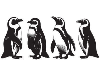penguin silhouette vector