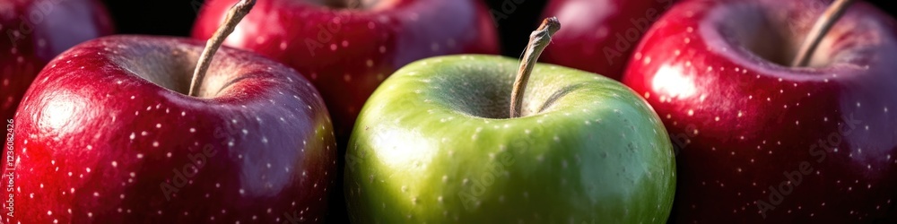Aufkleber a still life image of several red and green apples placed together