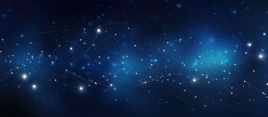 Fototapeta premium Digital Constellations Networking in Starry Night Sky