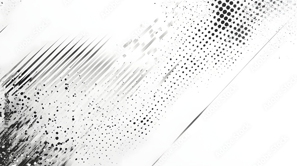 Leinwandbilder A captivating abstract composition featuring a dynamic explosion of geometric shapes lines and patterns in striking monochrome tones  The design evokes a sense of movement energy and digital futurism