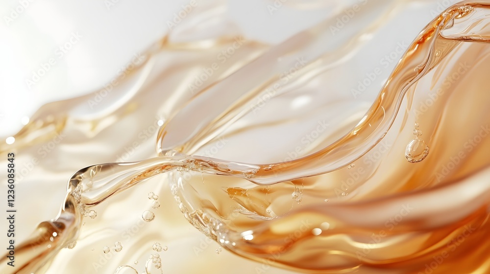 Poster A captivating abstract digital artwork showcasing the mesmerizing fluid motion of warm vibrant tones swirling undulating and flowing in a captivating display of dynamic energy and movement