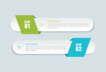 2 step process infographic template vector elements