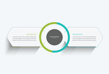 2 step process infographic template vector elements