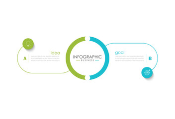 2 step process infographic template vector elements