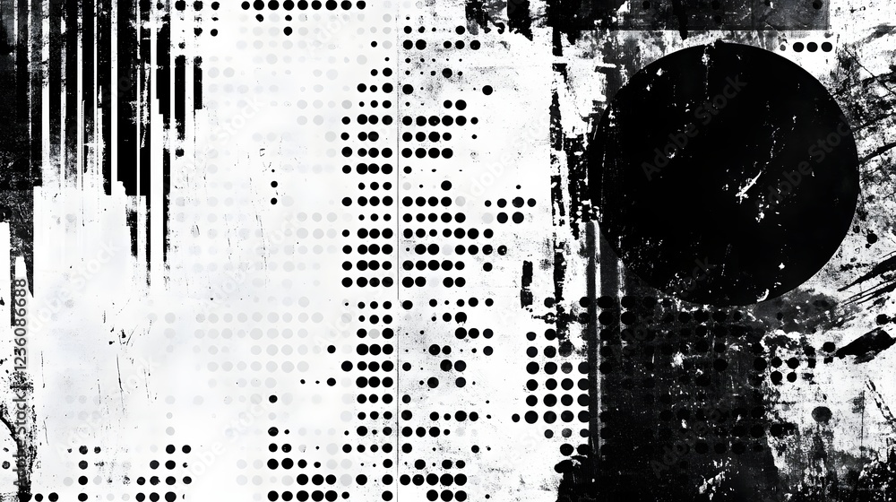 Aufkleber a captivating monochrome abstract digital artwork featuring bold geometric shapes patterns and minim