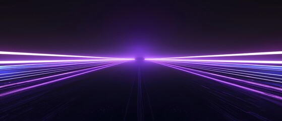 Fototapeta premium Futuristic Purple Neon Light Trails in Darkness