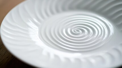 Obraz premium A white plate with a unique spiral design