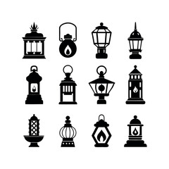 Collection of Decorative Outdoor Lamp Icons design