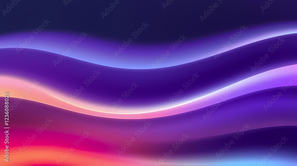 Poster colorful abstract waves creating a vibrant visual experience in a digital artwork. generative ai
