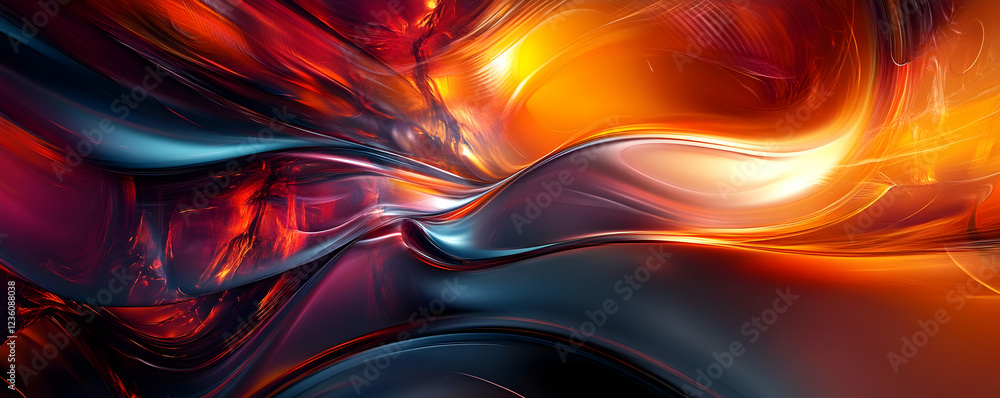 Poster abstract colorful wave patterns flowing seamlessly in a vibrant digital artwork