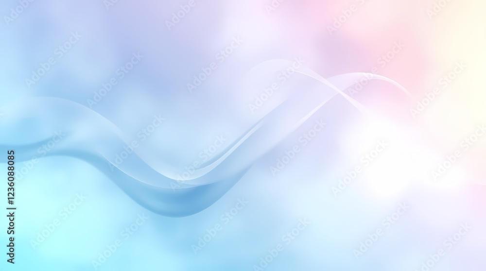 Poster soft pastel waves blend seamlessly in a tranquil digital backdrop for creative projects. generative 