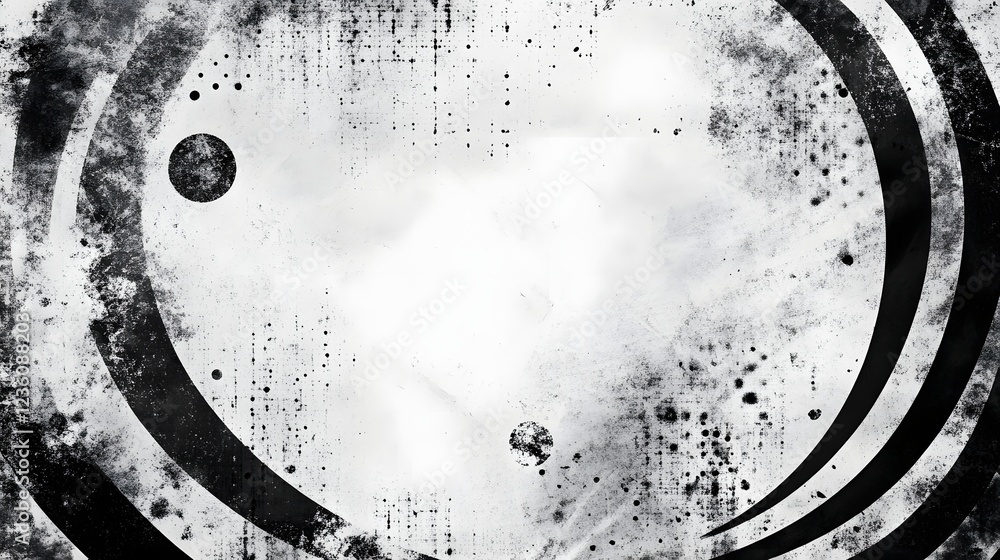 Aufkleber A haunting and atmospheric abstract grunge texture featuring chaotic fluid splatters droplets and geometric shapes in a modern minimalist style  This digital artwork has a dynamic emotive