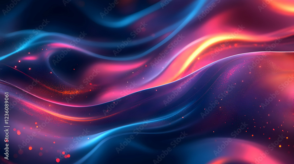 Aufkleber abstract flowing waves of vibrant colors creating a dynamic visual effect
