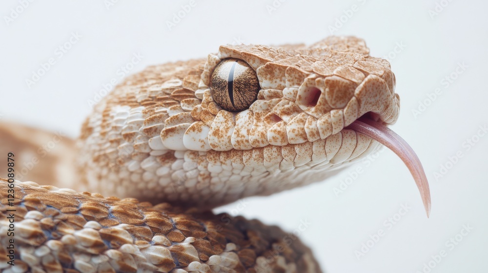 Poster close-up of a desert snake with unique patterns and vibrant colors