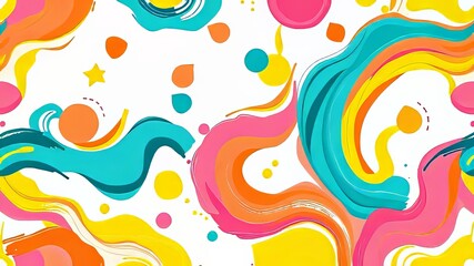 Vibrant Baby Bath Time Pattern Background Art