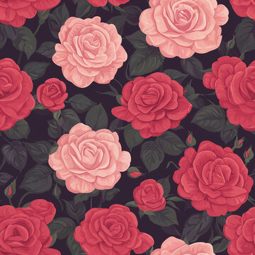 seamless background with roses