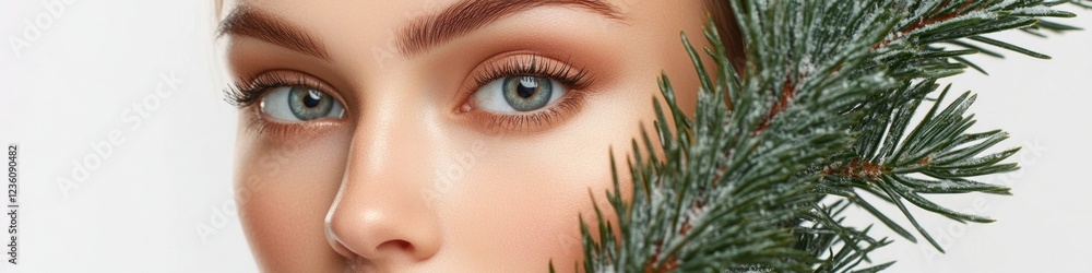 Poster a close-up shot of a woman's face with a tree branch covering part of her features