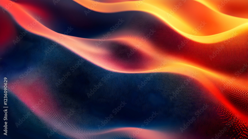 Poster abstract waves of vibrant colors flowing seamlessly, creating a dynamic visual experience