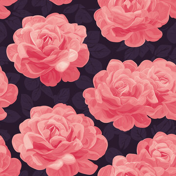 pink roses seamless pattern