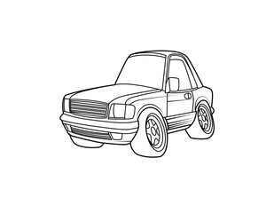 Illustration Vector Graphic Of Charicature of Car Coloring Book For Kids Perfect For Coloring Book