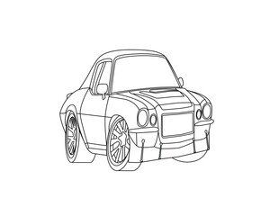 Illustration Vector Graphic Of Charicature of Car Coloring Book For Kids Perfect For Coloring Book