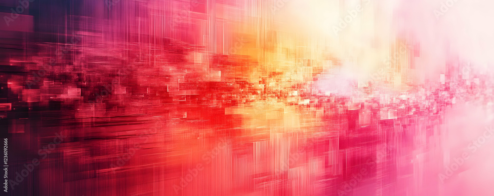 Poster abstract vibrant pattern with dynamic colors blending in a digital landscape