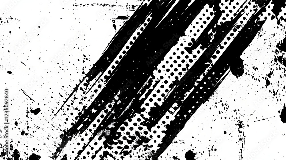 Aufkleber a striking and dynamic abstract background featuring a monochrome grunge texture with brush strokes 