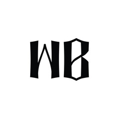 WB monogram logo design letter text name symbol monochrome logotype alphabet character simple logo