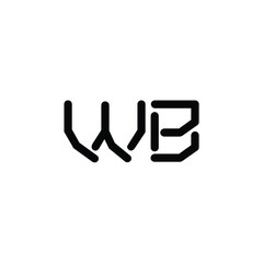 WB monogram logo design letter text name symbol monochrome logotype alphabet character simple logo