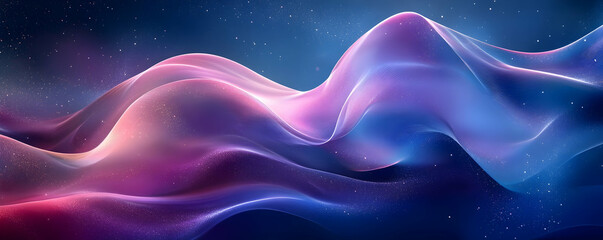 Obraz premium Abstract waves of vibrant colors flowing seamlessly in a cosmic background