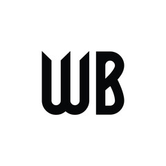 WB monogram logo design letter text name symbol monochrome logotype alphabet character simple logo